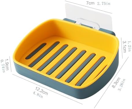 FABEILAI Drainable Soap Dish with Water Tray Yellow