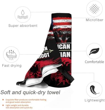 Albanian Flag Beach Towel for Men Women 1