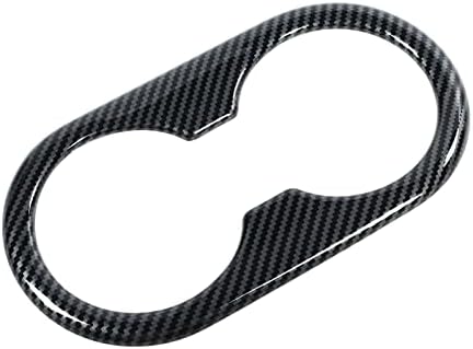 Zizev Rear Seat Cup Holder Cover with Carbon Fiber Look