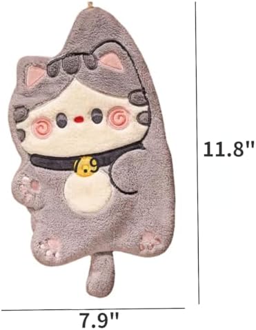 Kids Cartoon Cat Bath Towel with Hanging Loop