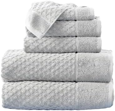 Great Bay Home Light Grey Bath Towel Set 6 Piece