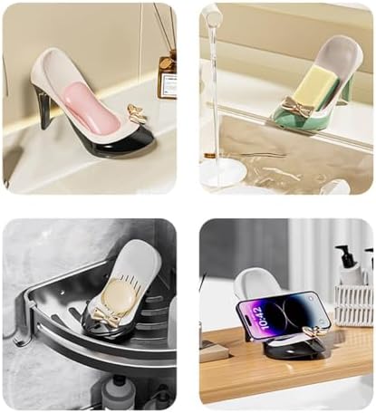 High Heel Soap Dish with Suction Cup and Drainage Port
