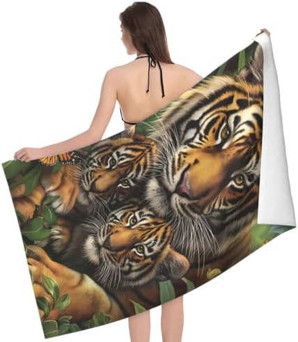 VANZEV Tiger Family Microfiber Beach Towel 31x51in