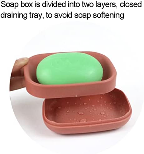 SUREK Simple Countertop Soap Holder with Drainage Double Layer Dish