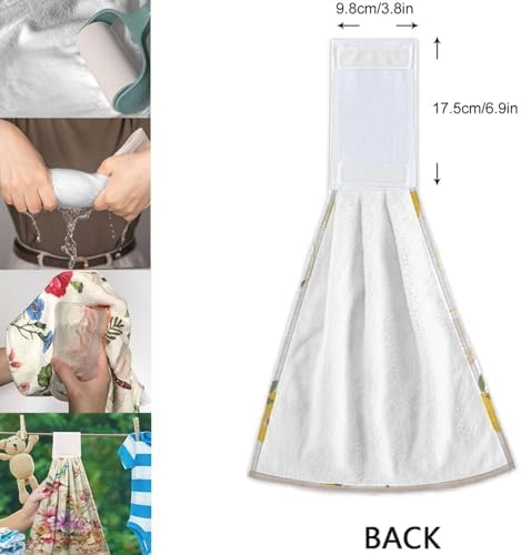 visesunny 2 Pack Soft Cotton Kitchen Hand Towels with Hanging Loop