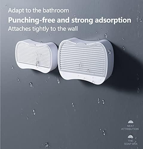 SHOUCAN Bar Soap Holder Adhesive No Drilling Wall Mount Large Orange