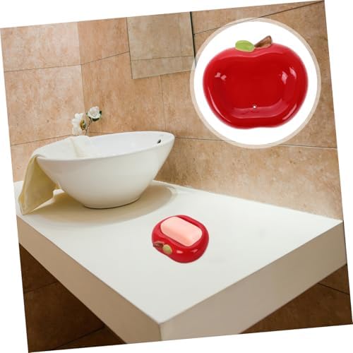 Apple Shaped Ceramic Soap Dish Decorative Holder