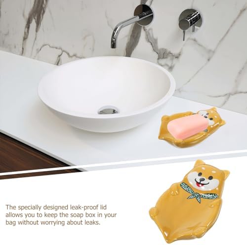 ABOOFAN Cute Dog Shape Ceramic Soap Dish Holder