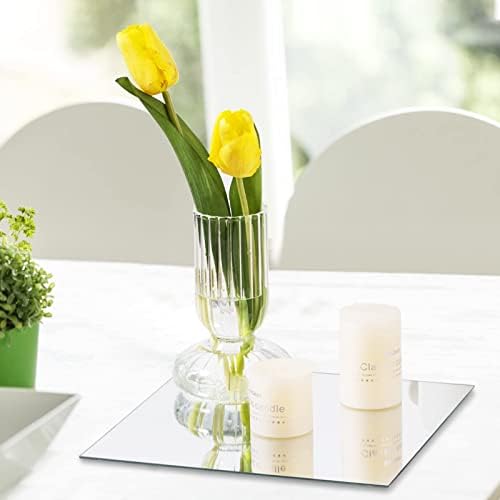 VASUHOME 12 Square Mirror Candle Holders Set of 12
