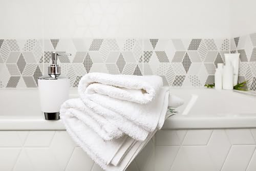 ZUPERIA White Hand Towels - 100 Cotton Pack of 36