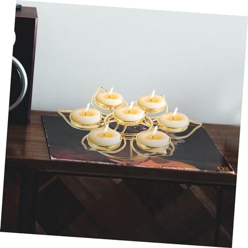 PRETYZOOM 7-Light Lotus Ghee Lamp Holder Decorative