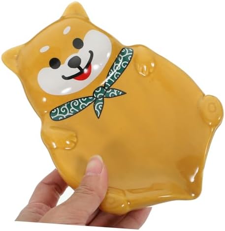 Amosfun Self Draining Dog Shape Ceramic Soap Holder