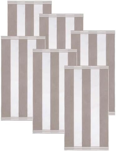 Superior Cotton Striped Beach Towels Set of 6