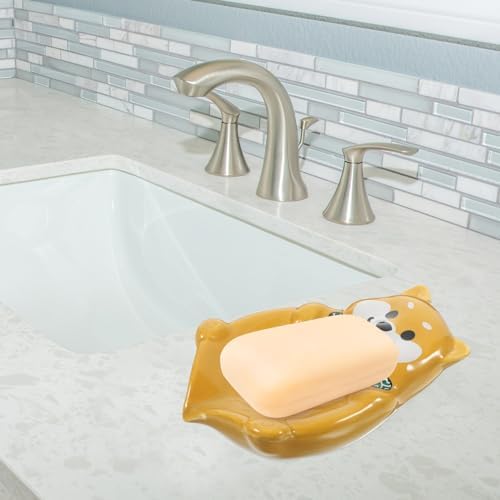 Alipis Ceramic Dog Soap Dish Holder Self Draining