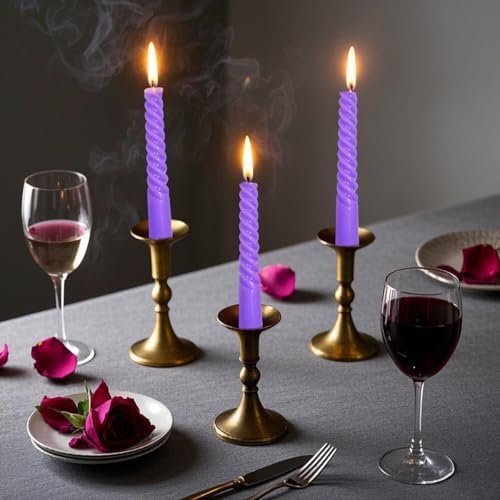 Beilisen 6 Pack 10 Inch Lavender Purple Taper Candles