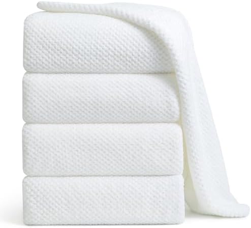 Smuge 4-Piece Bath Towel Set 35x70 Inches Quick Dry Microfiber