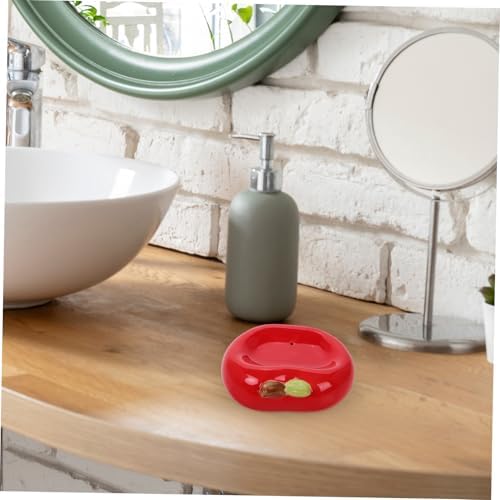 Cabilock Ceramic Apple Soap Holder with Drainage 1