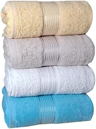 BolBomS 4 Piece Bath Towel Set 100 Cotton Quick Dry