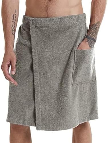 Men Boys Bath Towel Elastic Adjustable Wrap Wraparound with Pocket