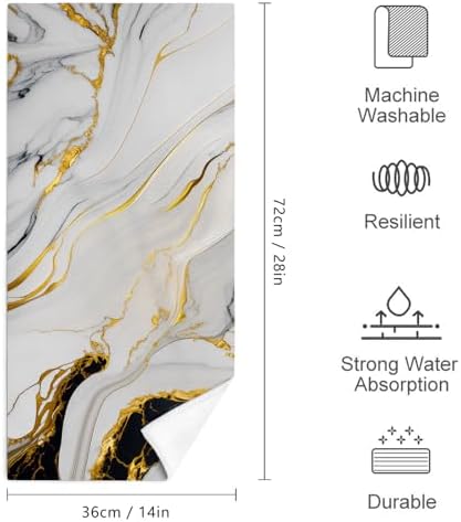 Bapcoku White Marble Hand Towels Set of 2