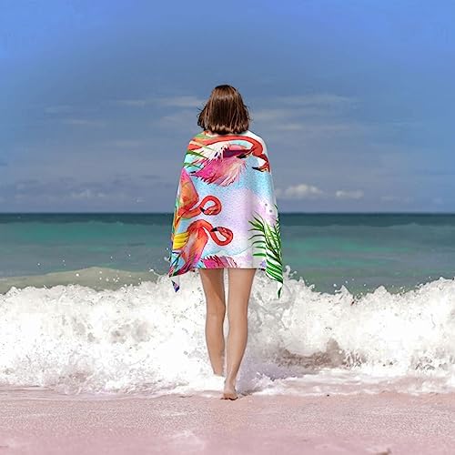 VOOHDDY Flamingo Beach Towel Large Microfiber 1