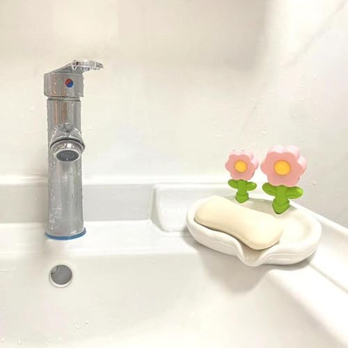 Flower-Shaped Soap Holder with Drainers