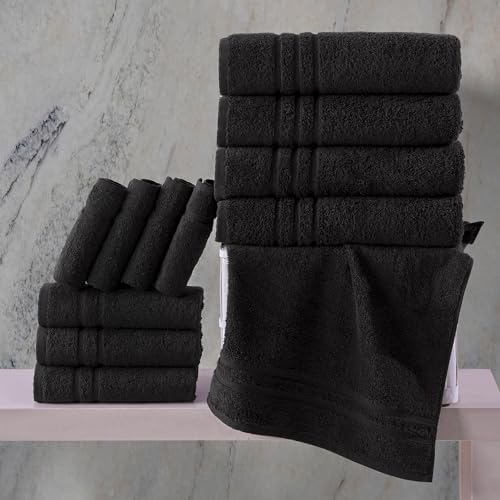 Hawmam Linen Black Bath Towels 4-Pack - 27x54