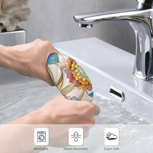 Boho Floral Hand Towels Set of 2 for Bathroom Farmhouse