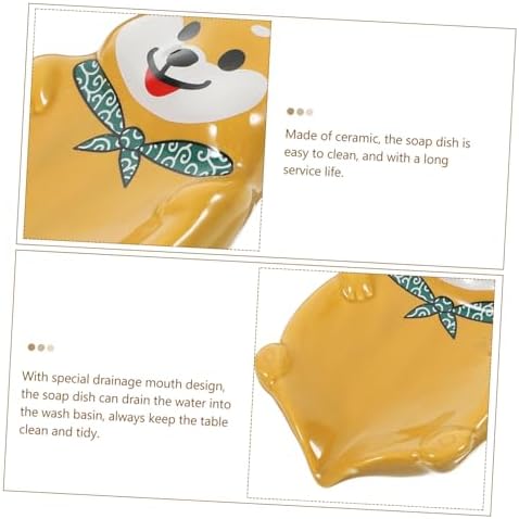 STOBAZA Cartoon Dog Ceramic Soap Dish Holder