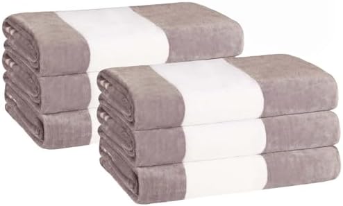 Superior Cotton Striped Beach Towels Set of 6