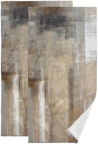 Taupe Grey Brown Hand Towels Set of 2 for Bathroom and Kitchen