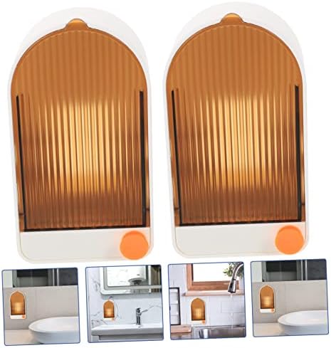 2-Piece Mounted Soap Dish Holder Wall Soap Drainer