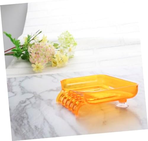Ciieeo Bathroom Waterfall Soap Dish with Clear Orange Cup Holder