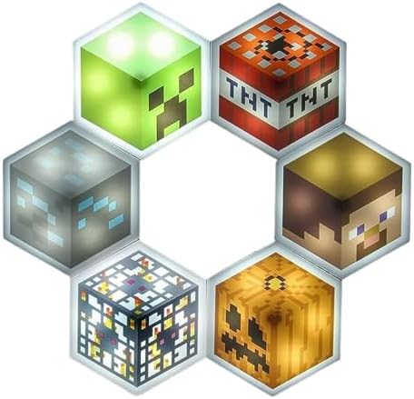 Minecraft LED Hexagon Block Light - Creeper TNT Steve