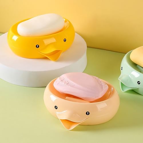 YAMSLAM Self-Draining Soap Dish Duck Shape Double Layer