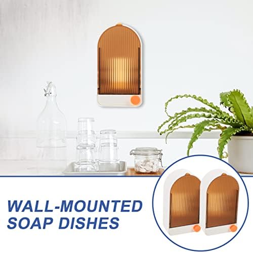 Zerodeko 2 Sets Wall Mounted Soap Dish Adhesive Holder 1