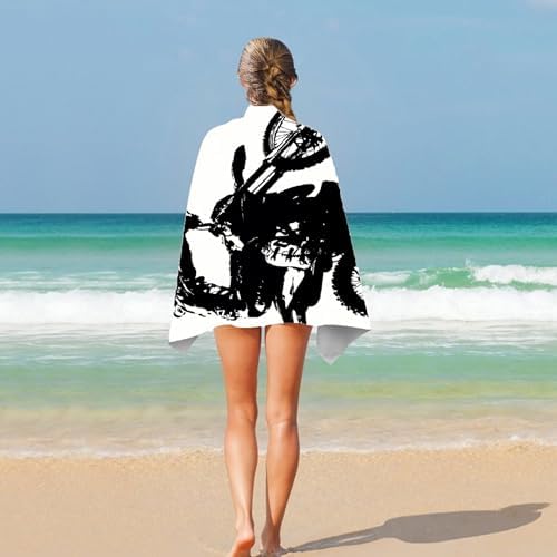 Custom Dirt Bike Beach Towel with Name - 32x52 Inch Microfiber
