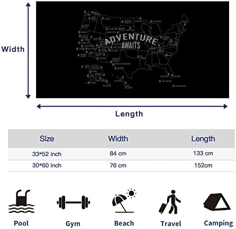National Park Map Beach Towel - 59 Parks Microfiber Sand Free Travel Towel