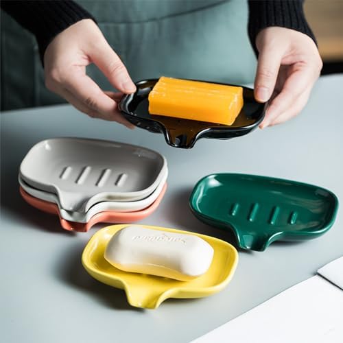 Dowbom Ceramic Soap Holder with U-Shaped Drainage 55 Inch