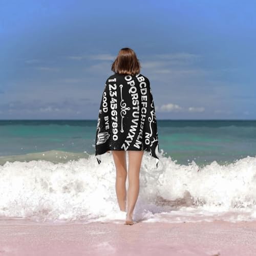 Goth Ouija Board Skull Beach Towel Quick Dry