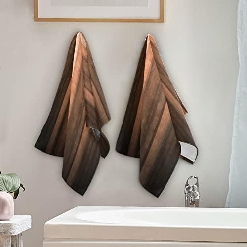 AIYOOLER Hand Towels Set of 2 Brown Earth Orange Design
