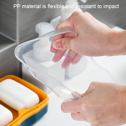 Curfair Soap Dishes Dual Compartments Clear Lid Grey 1