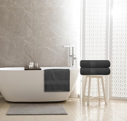 ZUPERIA Premium Bath Towels Pack of 4 - 30x60 Inches Grey