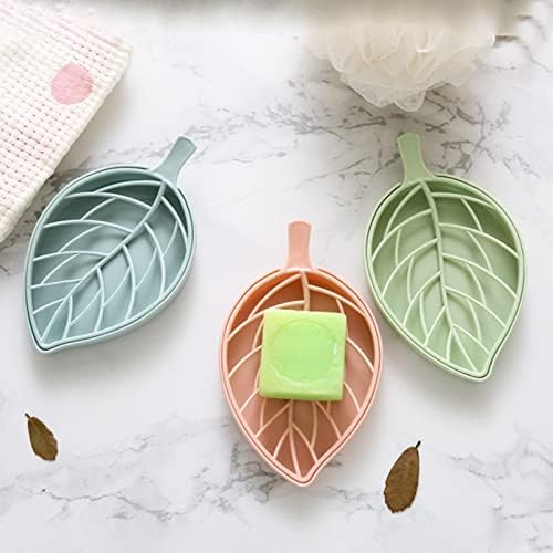 2Pcs Plastic Soap Dish with Drain Blue