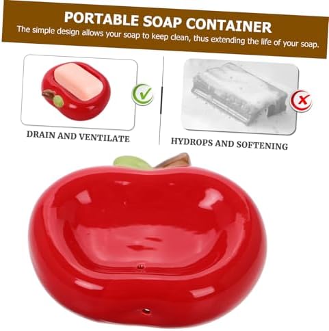 Apple Shaped Ceramic Soap Dish No Drilling Required