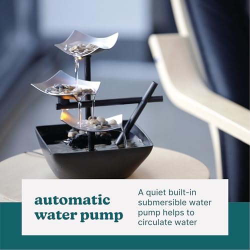 Homedics Water Fountain with Soothing Sound and River Rocks