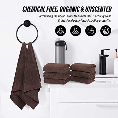 MOONQUEEN 18 Pack Premium Hand Towels - 16x28 Wood Brown