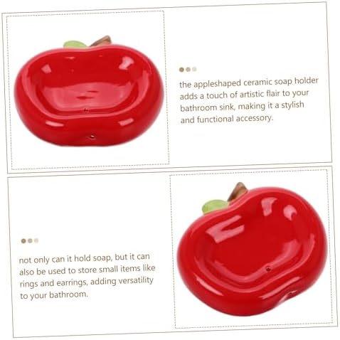 Apple Shaped Ceramic Soap Dish No Drilling Required