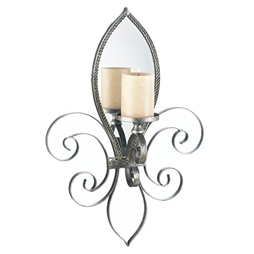 Fleur-de-lis Mirrored Wall Sconce Pack of 1 1