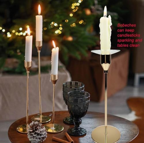 VGEUNA 12 Pack Clear Bent Glass Candle Drip Bobeches